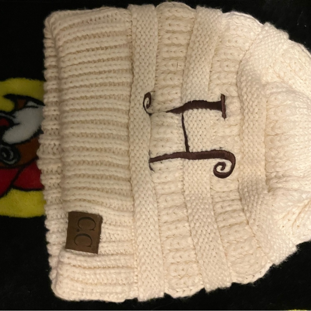 C.C Cream Knit Kids Beanie